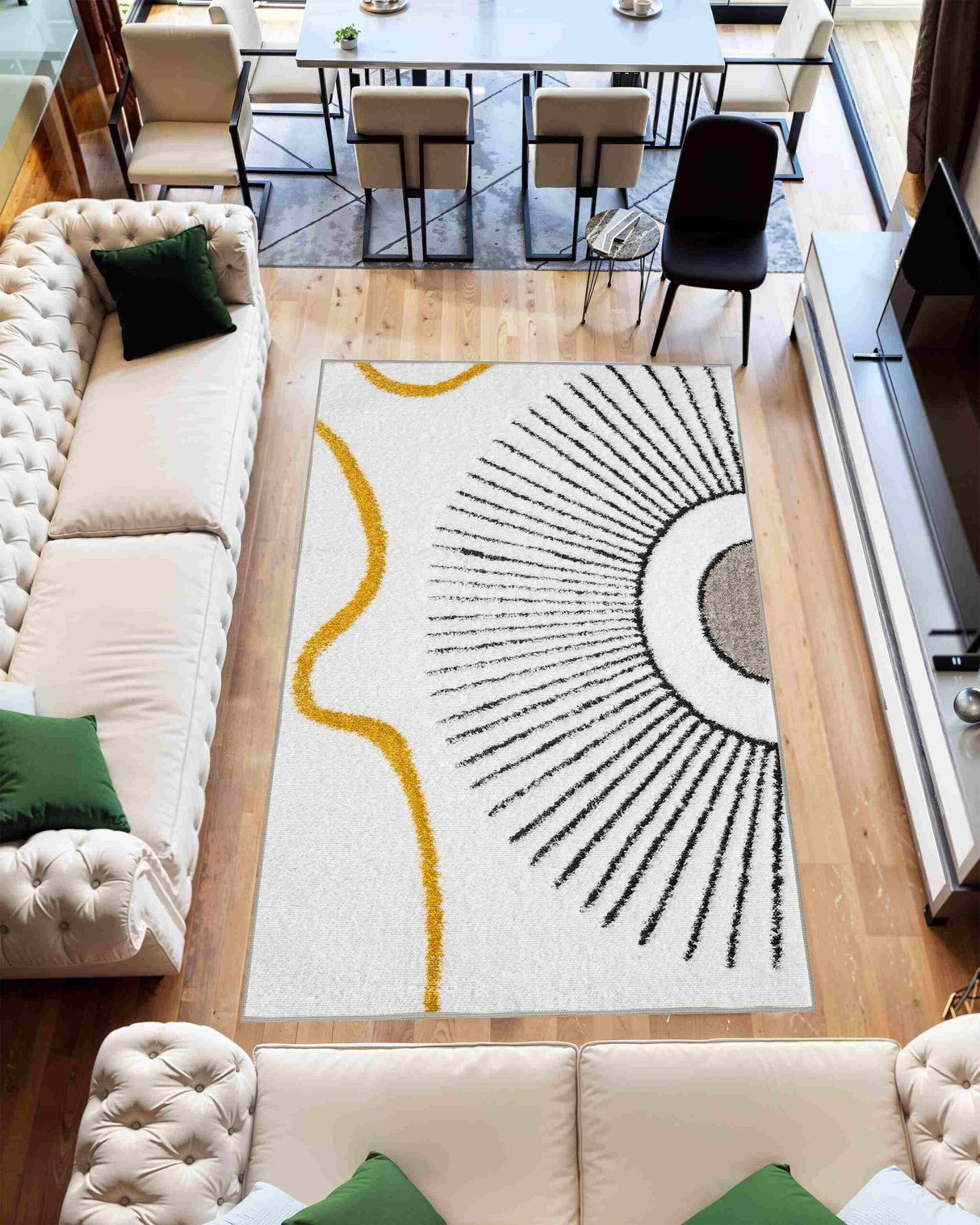 5d Shaggy Area Rug 6420 Yellow