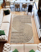 5d Shaggy Area Rug 6421 Cream