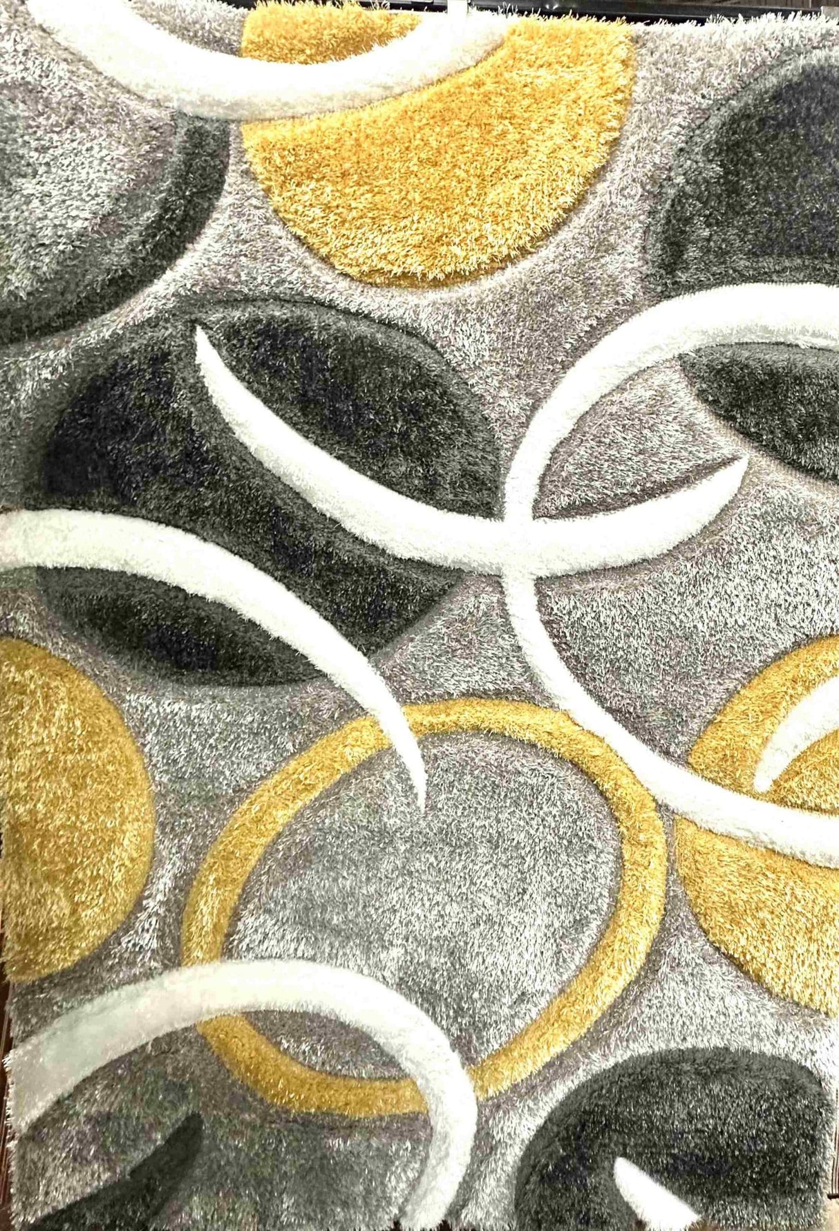 4d Shaggy Area Rug 6482 Yellow