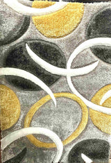 4d Shaggy Area Rug 6482 Yellow
