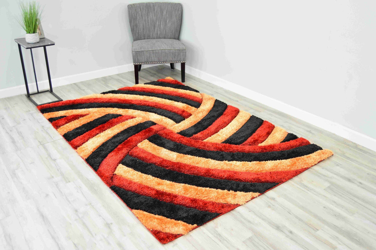 4d Shaggy Area Rug 6483 Burgundy