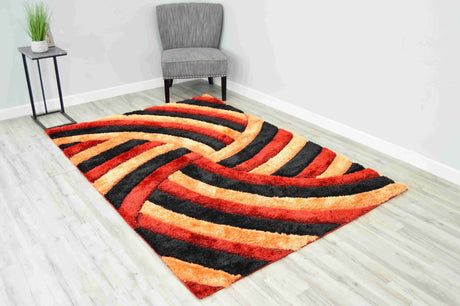 4d Shaggy Area Rug 6483 Burgundy