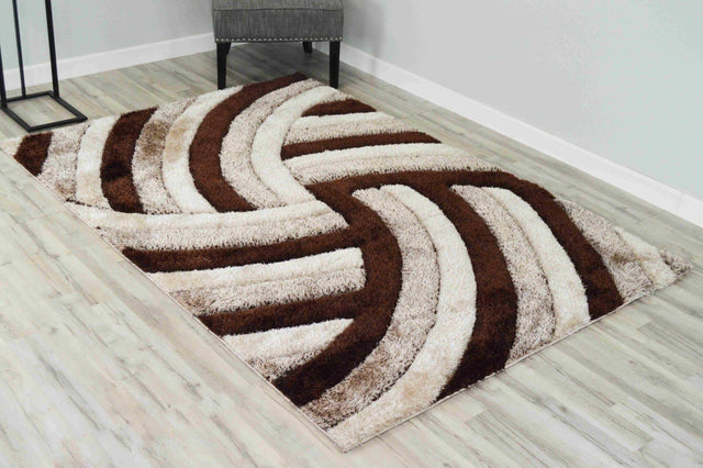 4d Shaggy Area Rug 6483 Brown
