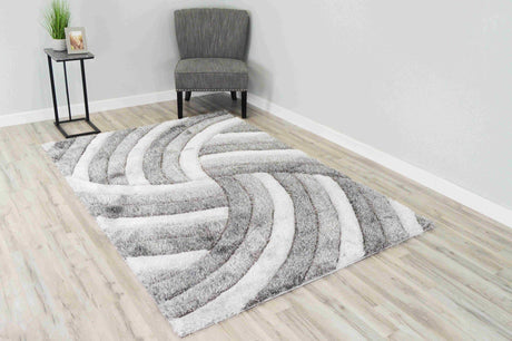 4d Shaggy Area Rug 6483 Grey
