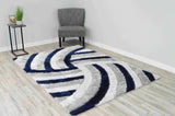 4d Shaggy Area Rug 6483 Navy