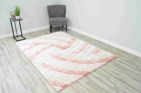 4d Shaggy Area Rug 6483 Pink