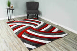 4d Shaggy Area Rug 6483 Red