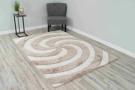 4d Shaggy Area Rug 6484 Beige