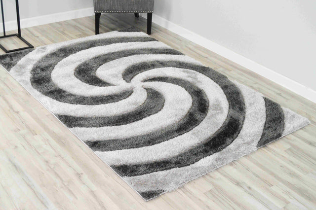 4d Shaggy Area Rug 6484 Grey