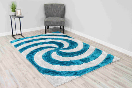 4d Shaggy Area Rug 6484 Turquoise