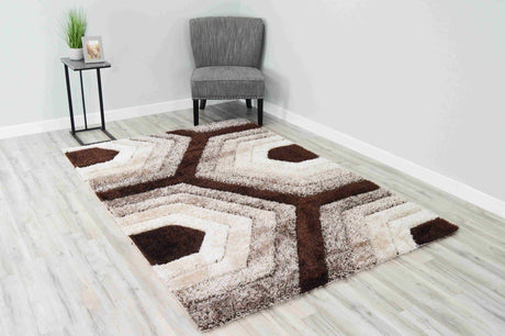 4d Shaggy Area Rug 6485 Brown