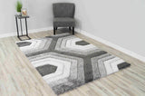 4d Shaggy Area Rug 6485 Grey