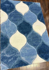 4d Shaggy Area Rug 6488 Blue