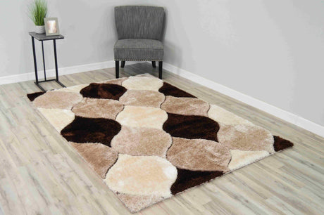 4d Shaggy Area Rug 6488 Brown