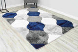 4d Shaggy Area Rug 6488 Navy