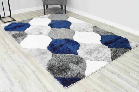4d Shaggy Area Rug 6488 Navy
