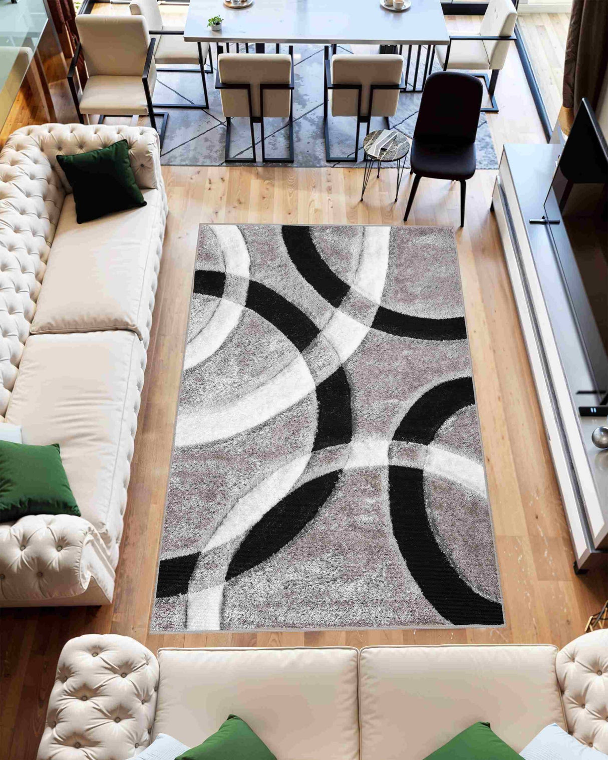 4d Shaggy Area Rug 6491 Grey