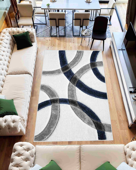 4d Shaggy Area Rug 6491 Navy