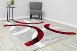 4d Shaggy Area Rug 6491 Red