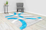 4d Shaggy Area Rug 6491 Turquoise