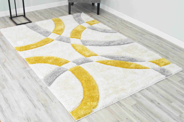 4d Shaggy Area Rug 6491 Yellow