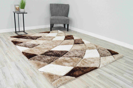 4d Shaggy Area Rug 6492 Brown