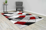 4d Shaggy Area Rug 6492 Red