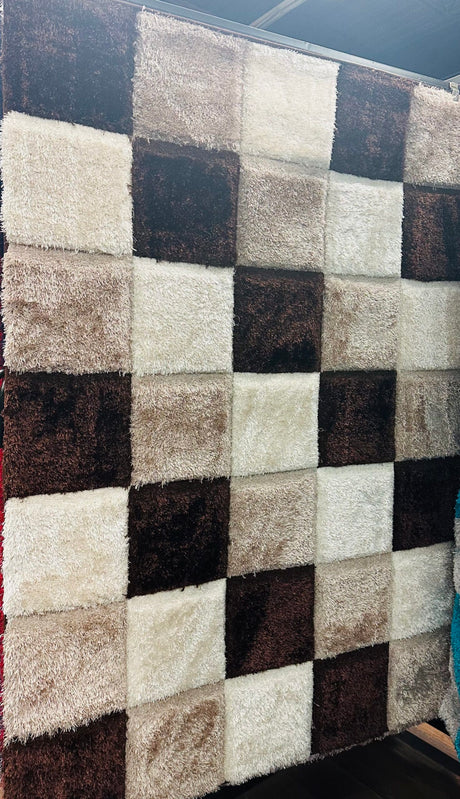 4d Shaggy Area Rug 6493 Brown