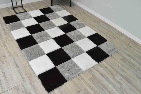 4d Shaggy Area Rug 6493 Grey