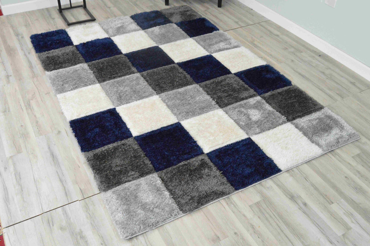 4d Shaggy Area Rug 6493 Navy