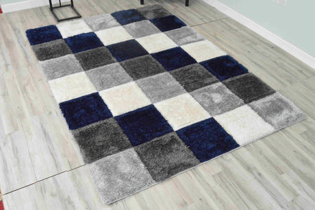 4d Shaggy Area Rug 6493 Navy
