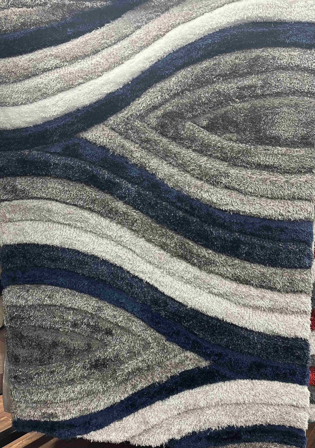 4d Shaggy Area Rug 6496 Navy