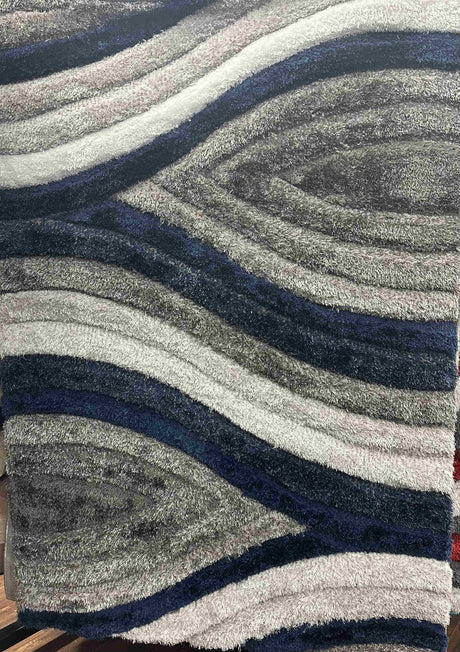 4d Shaggy Area Rug 6496 Navy