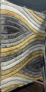 4d Shaggy Area Rug 6496 Yellow