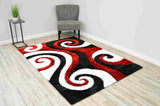 4d Shaggy Area Rug 6499 Red