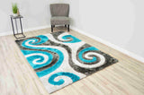 4d Shaggy Area Rug 6499 Turquoise