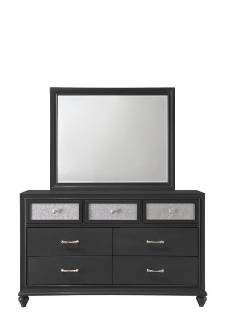 Lila Black Bedroom Group dresser and mirror