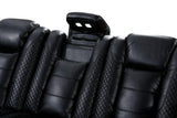 Zachary Black 3 PC Reclining Sectional w/ LED & Speakers