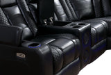 Zachary Black 3 PC Reclining Sectional w/ LED & Speakers