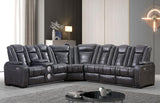 Zachary Gray 3 PC Reclining Sectional w/ LED & Speakers