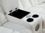 Zachary White 3 PC Reclining Sectional w/ LED & Speakers