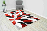 4d Shaggy Area Rug 6994 Red