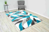 4d Shaggy Area Rug 6994 Turquoise