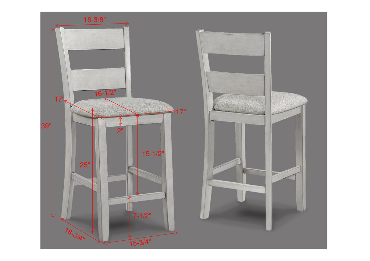 Lester 5-Piece Ct Height Table Set Driftwood