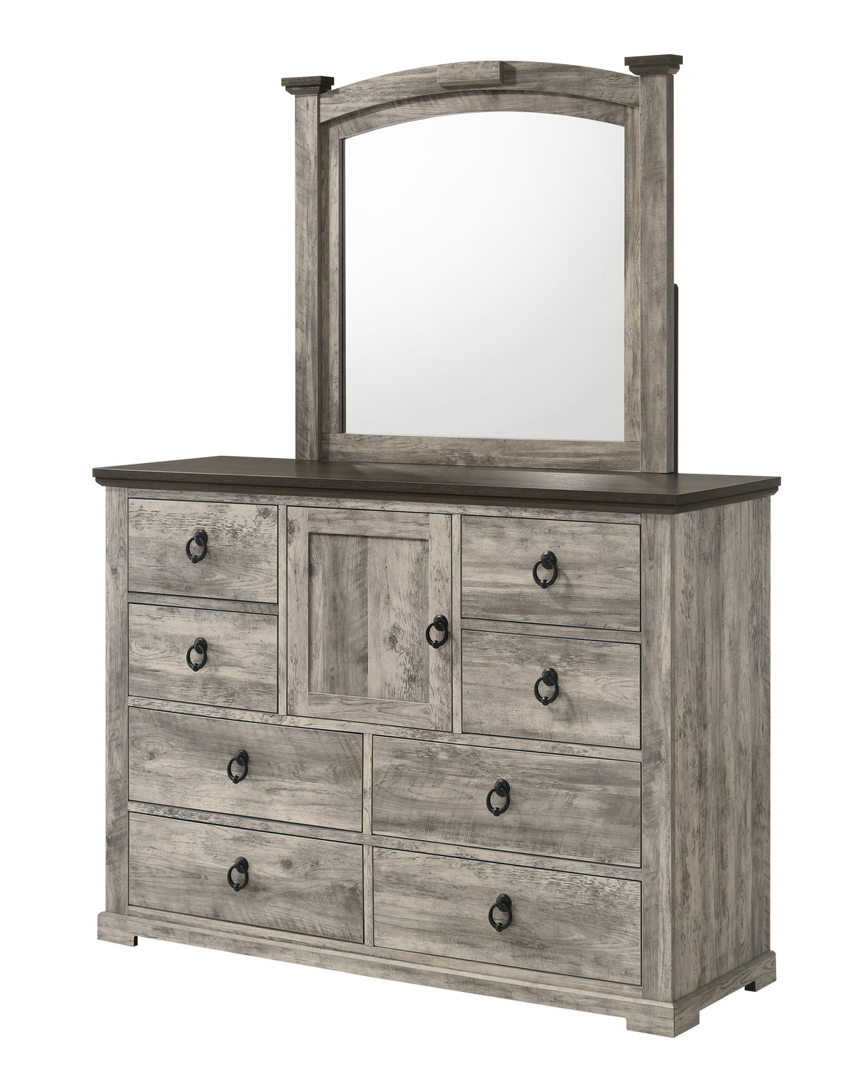Ella-Mae Bedroom Reclaimed Grey dresser and mirror