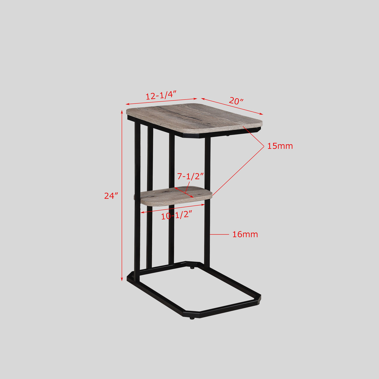 IDA WEATHERED GREY CHAIRSIDE TABLE