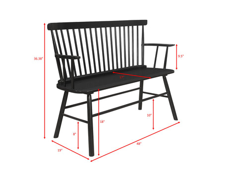 Jerimiah Spindleback Bench Black
