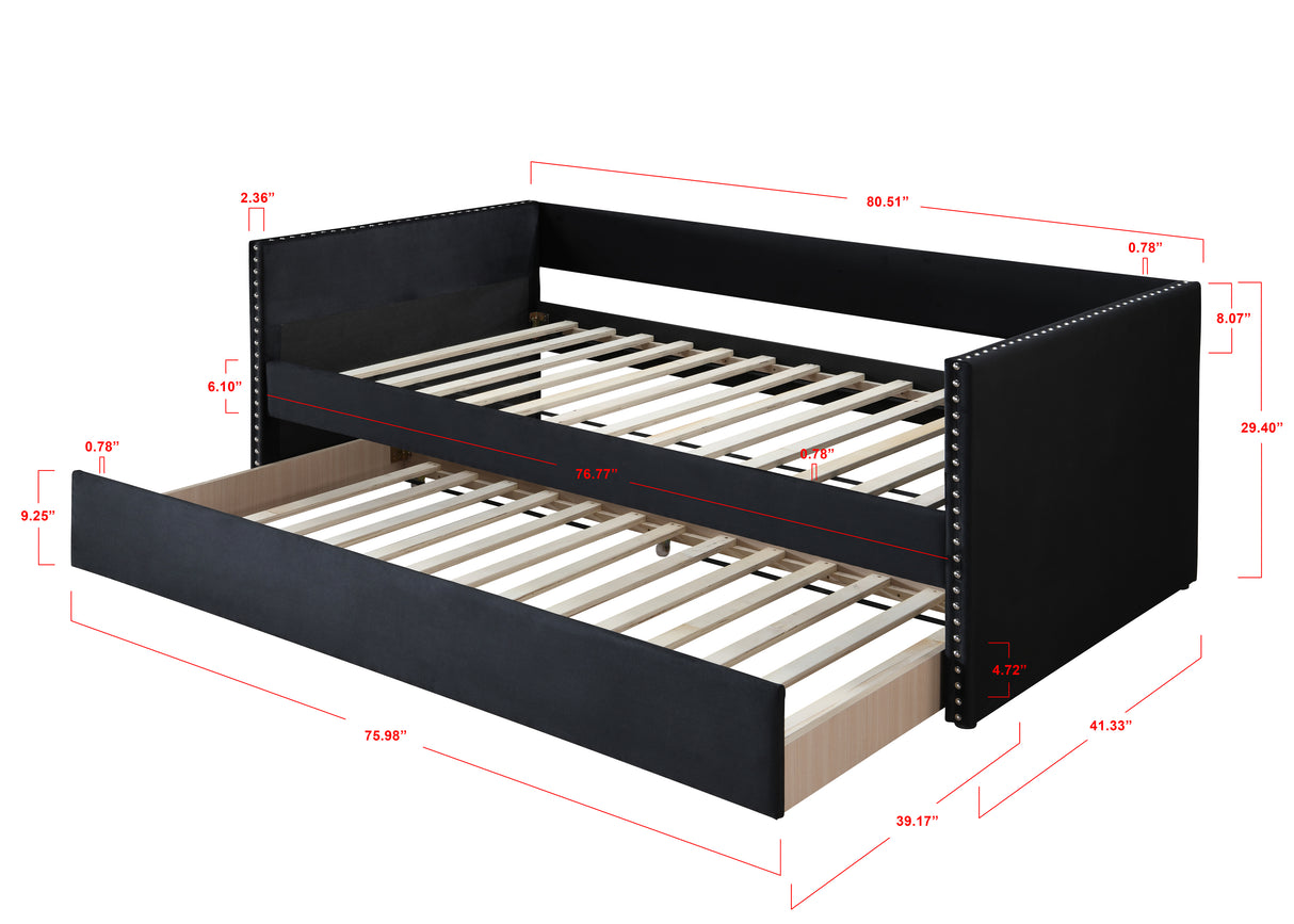 Sadie Black Velvet Daybed