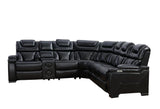 Jax Black 3 PC Reclining Sectional w/ LED & Speakers