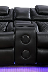 Jax Black 3 PC Reclining Sectional w/ LED & Speakers
